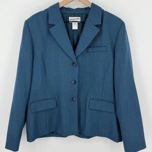 VTG Pendleton Blazer Women's Sz 16 100% Pure Virgin Wool Lined 3 Button Blue USA